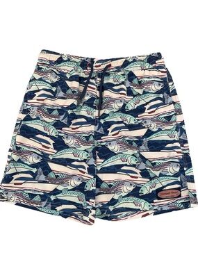 Vineyard Vines Boys' Printed Boats Fish Chappy Swim Trunks Medium 12-14 Preppy